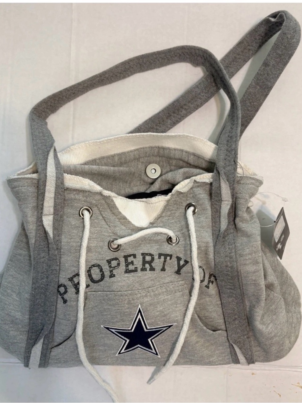 NWT Little Earth Dallas Cowboys ProFANity Gray Tote Bag Purse "Property Of" NFL